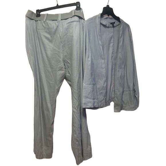 NWT ALFANI WOMAN OPEN BLAZER LINEN BLEND PANTS SUIT SIZE 24W - Picture 1 of 11